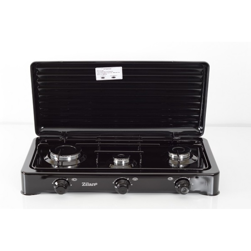 Aragaz cu 3 ochiuri ZILAN ZLN-0032,culoare negru utilizare numai GPL butelie,
