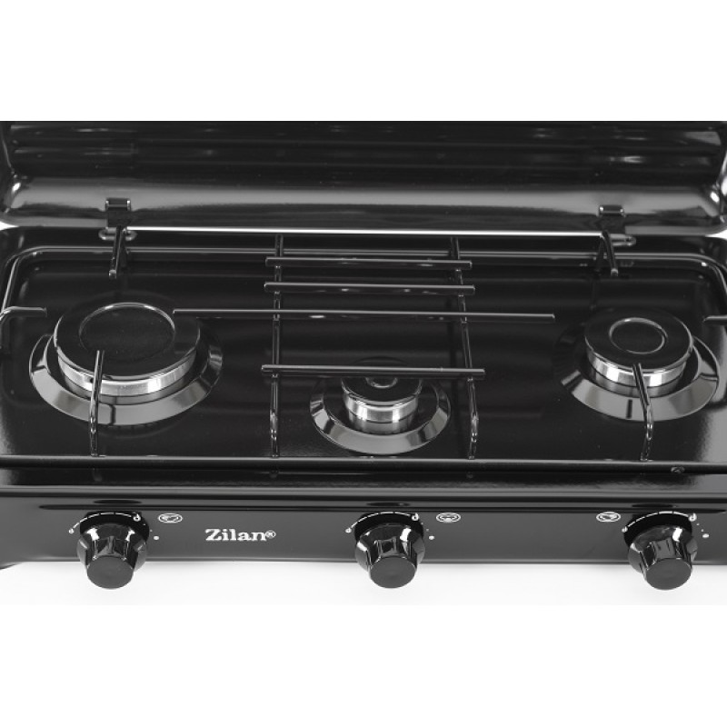 Aragaz cu 3 ochiuri ZILAN ZLN-0032,culoare negru utilizare numai GPL butelie,