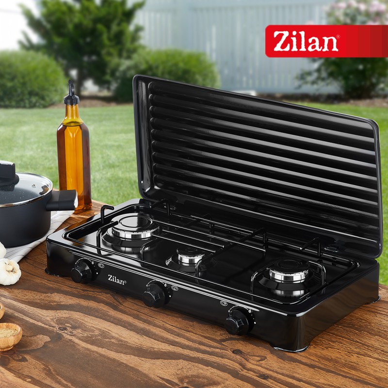 Aragaz cu 3 ochiuri ZILAN ZLN-0032,culoare negru utilizare numai GPL butelie,