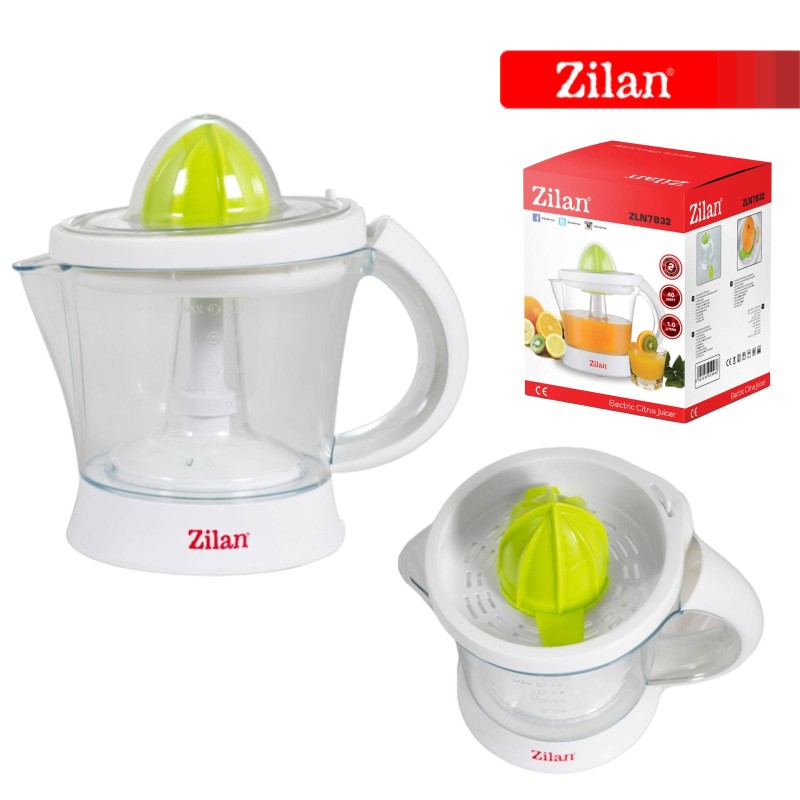 Storcator citrice ZILAN ZLN-7832,Alb/Verde Capacitate 1L, Cana gradata, Functie reverse, Putere 40W,