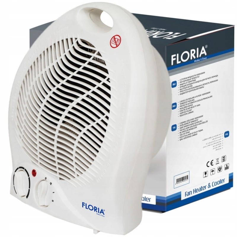 Aeroterma Floria ZLN-6171, Alb Putere 2000W, 2 nivele de incalzire+rece, Protectie supraincalzire, Termostat reglabil,