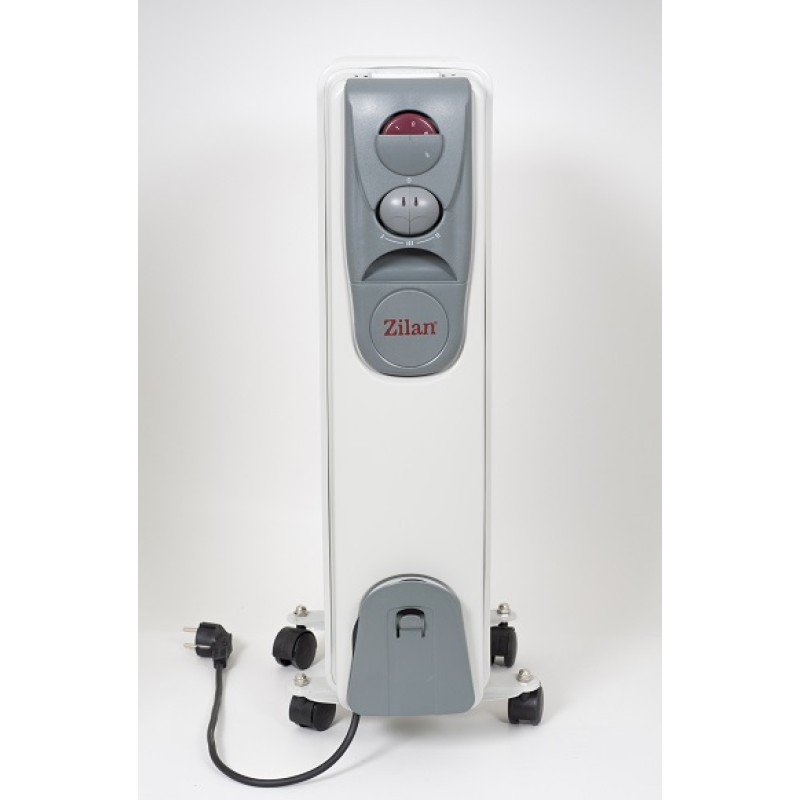 Calorifer electric ZILAN ZLN-2104, 7 elementi, Putere 1500 W, 3 trepte de putere, Termostat de siguranta, Termostat reglabil