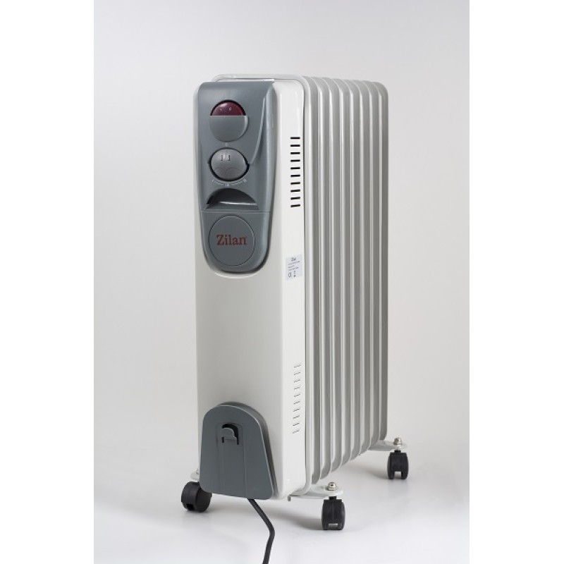 Calorifer electric ZILAN ZLN-2111, 9 elementi, Putere 2000 W, 3 trepte de putere, Termostat de siguranta, Termostat reglabil