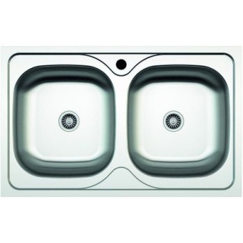 Chiuveta ZLN2982 cu doua cuve pentru blat Z-INOX  Inox anticalcar, 50x80 cm