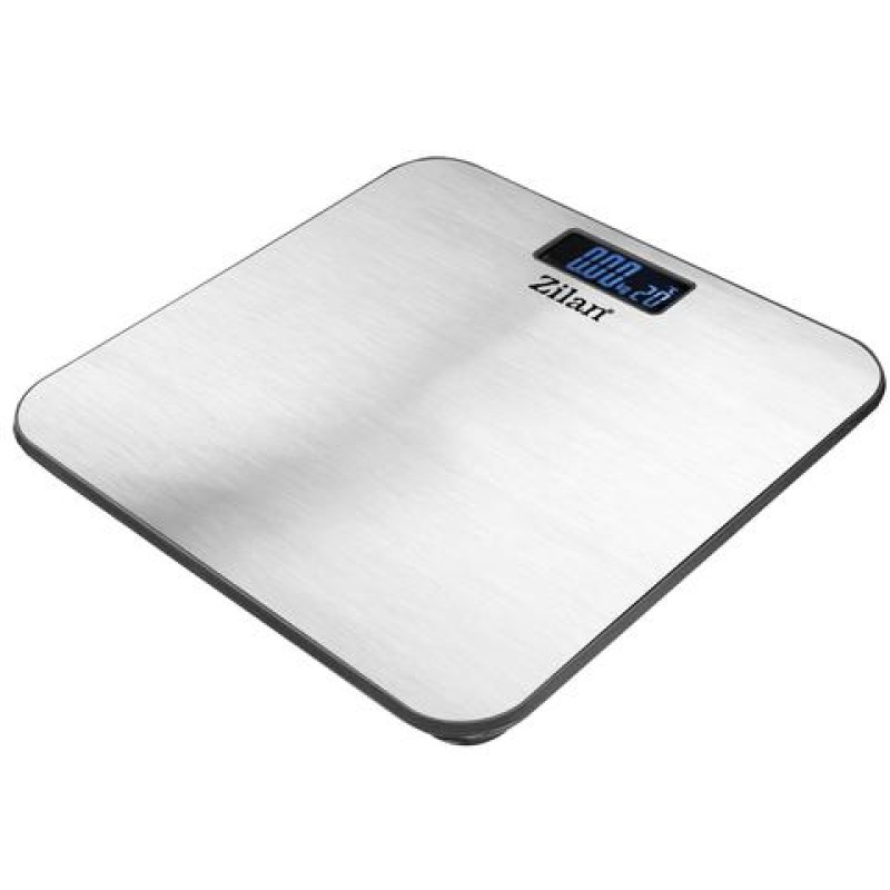 Cantar digital din inox pentru persoane ZILAN ZLN-0368, Platforma inox, Max 150kg, Afisare temperatura camera