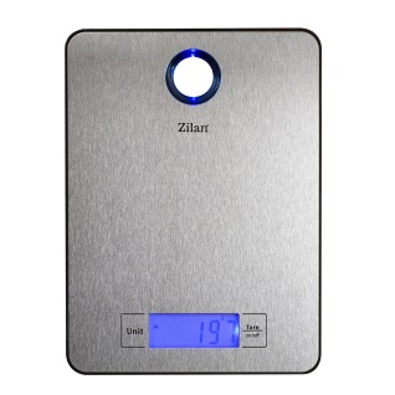 Cantar inox pentru bucatarie Zilan ZLN-0351, maxim 5 kg, afisaj digital luminat