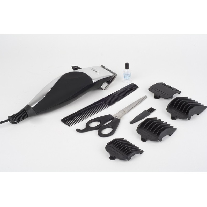 Aparat de tuns parul FLORIA ZLN-0443, Argintiu/Negru 10W, 4 Accesorii,