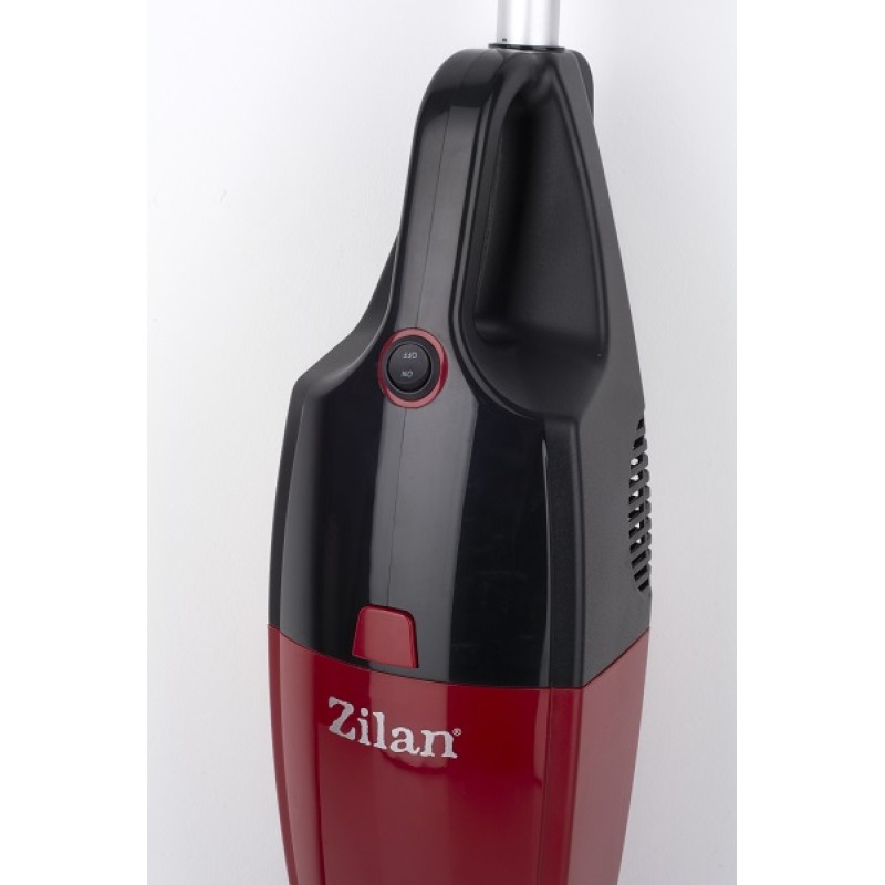 Aspirator vertical ZILAN ZLN-1235,Rosu/Negru Putere 800W, Fara sac, Recipient praf 2L,