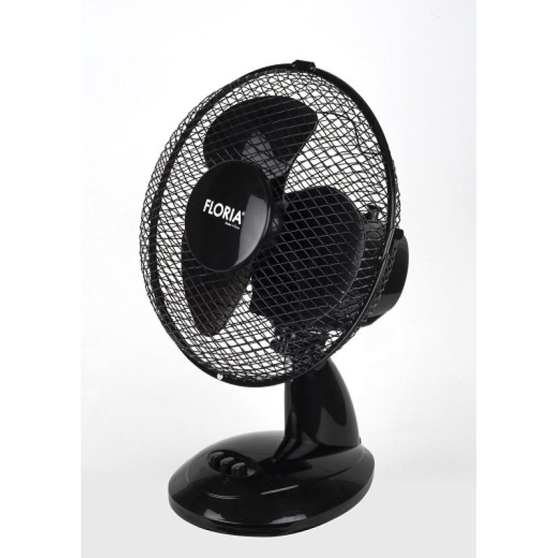 Ventilator de birou Floria ZLN-1211, Diametru 26 cm, Putere 25 W, 2 trepte de viteza, Functie oscilare