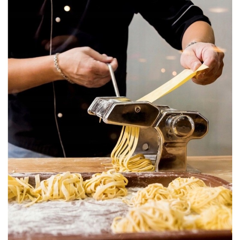 Aparat pentru paste Floria ZLN-1129 ,9 posibilitati de reglare a grosimii, Otel inoxidabil, Accesoriu fixare de masa