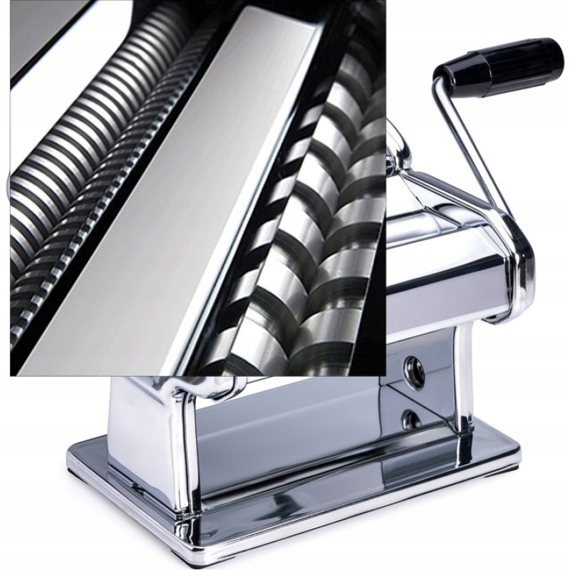 Aparat pentru paste Floria ZLN-1129 ,9 posibilitati de reglare a grosimii, Otel inoxidabil, Accesoriu fixare de masa