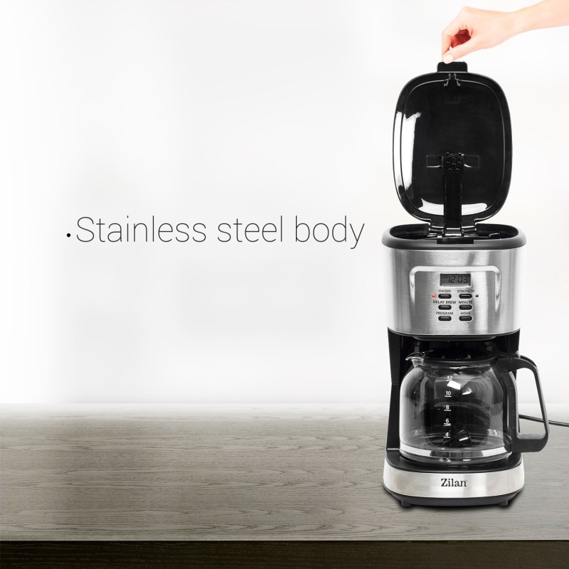 Filtru cafea digital Zilan ZLN-1440, 900 W, 1.5 l, programare si amanare