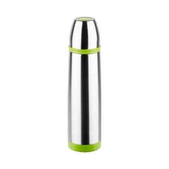 Termos inox 1L Floria ZLN-1839, Buton de inchidere ermetica antiscurgere,Inox/Verde