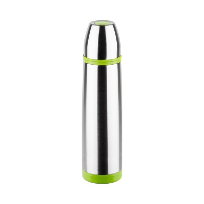 Termos inox 1L Floria ZLN-1839, Buton de inchidere ermetica antiscurgere,Inox/Verde