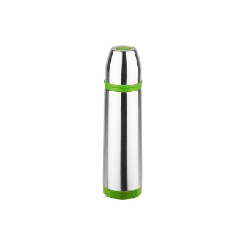 Termos inox 0.5L Floria ZLN-1792, Buton de inchidere ermetica antiscurgere,Verde/Inox