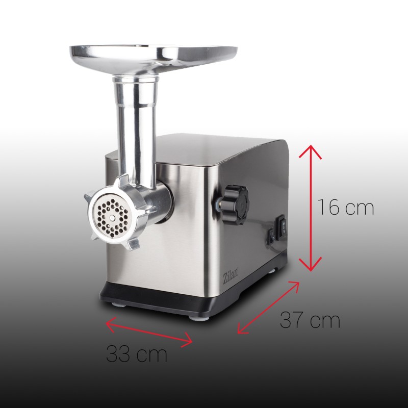 Masina tocat carne Zilan ZLN-2409, 1800 W, functie revers, tava aluminiu, accesorii carnati