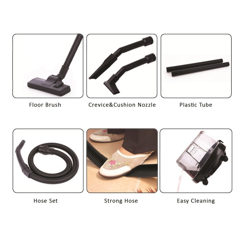 Aspirator ZILAN ZLN-8945 Rosu cu filtrare prin apa si uscata,2000W