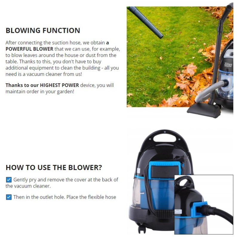 Aspirator ZILAN ZLN-8945 Rosu cu filtrare prin apa si uscata,2000W