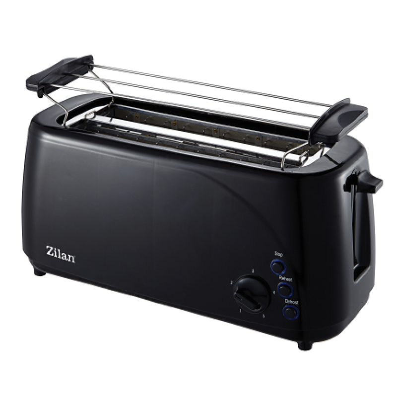Prajitor paine dublu Zilan ZLN-2713, Negru, 1400W, 5 grade rumenire si functii multiple
