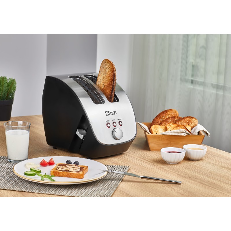 Prajitor de Paine ZILAN ZLN-2690,negru/inox 1000W, 6 nivele de rumenire