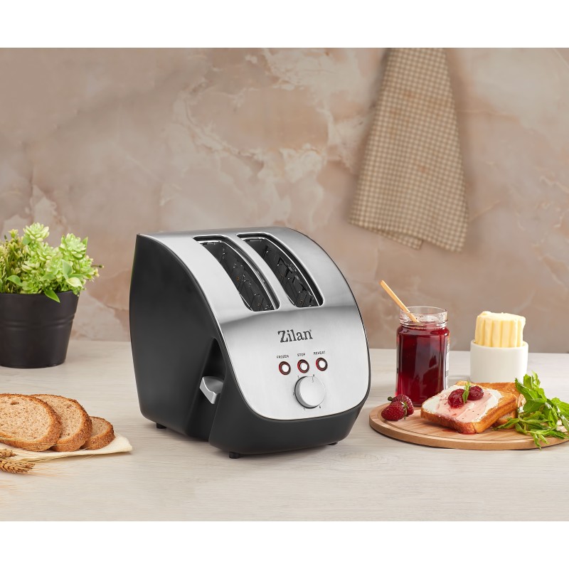 Prajitor de Paine ZILAN ZLN-2690,negru/inox 1000W, 6 nivele de rumenire
