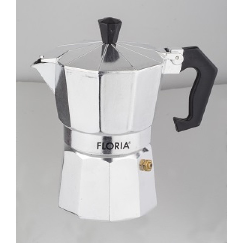 Cafetiera Espresso Floria ZLN-2485, 3 cesti, 150 ml, Ø8 cm, aluminiu, Argintiu