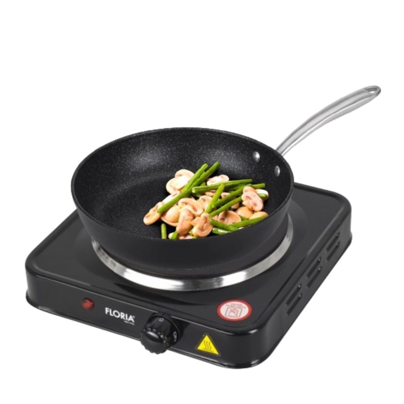 Plita electrica Floria ZLN-2806, 22 x 21 x 5 cm, Negru 1 ochi, Putere 1000W,