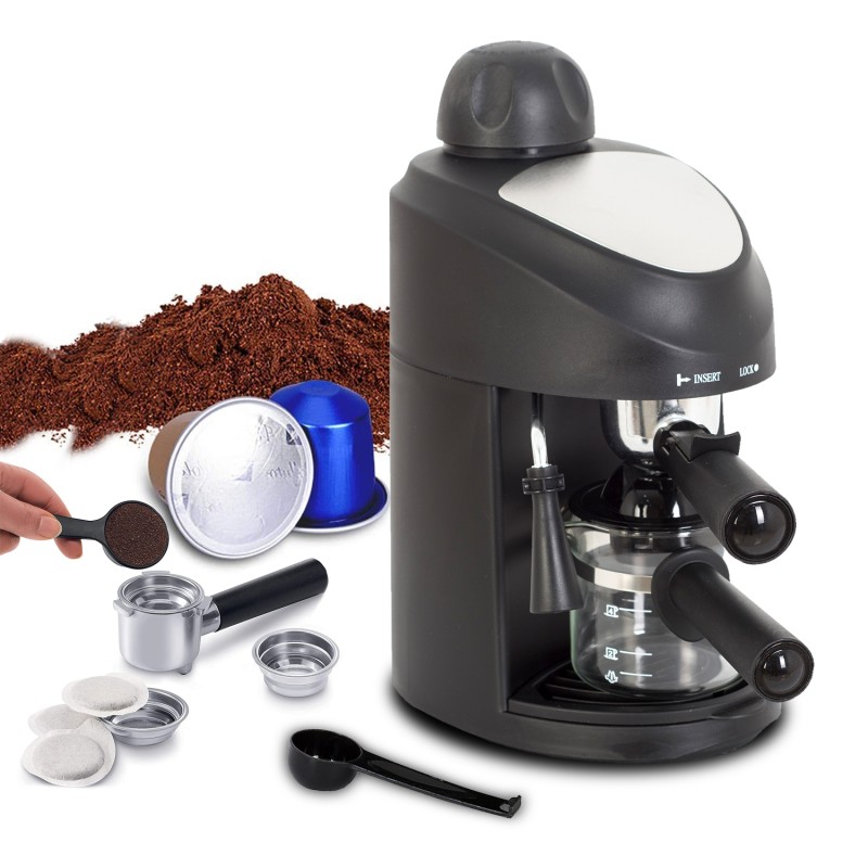 Espressor manual ZILAN ZLN-3154, Negru Dispozitiv spumare, Sistem cappuccino, Putere 800W,