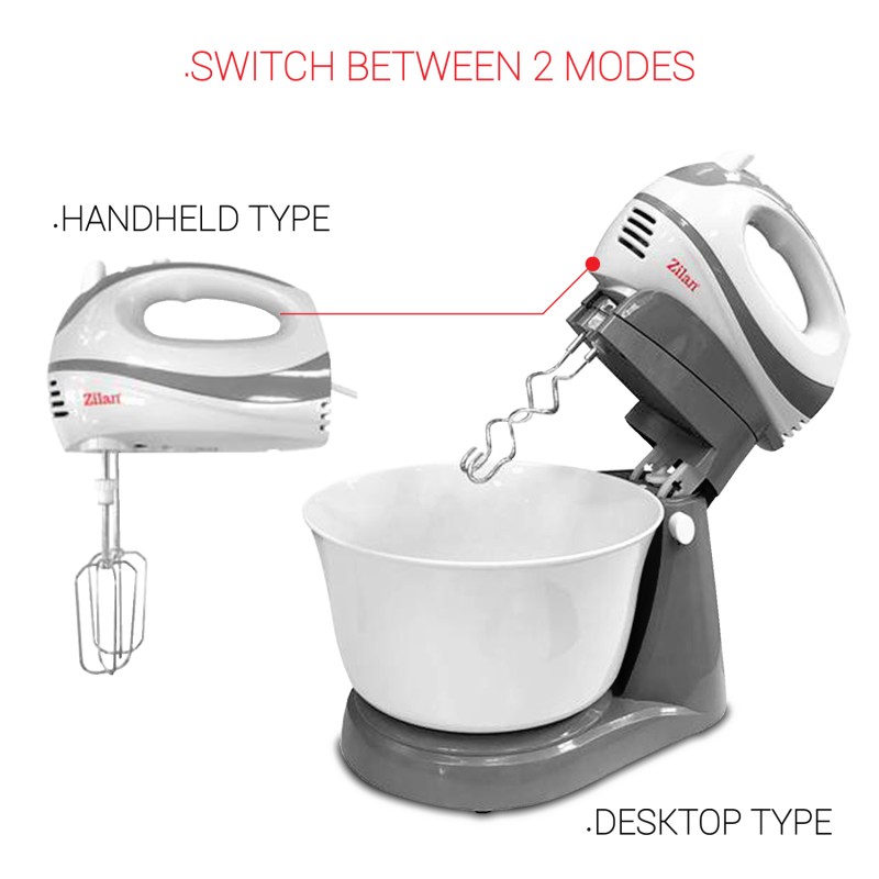 Mixer cu Bol capacitate mare 3.5litri ZILAN ZLN-8419, putere 300W, functie turbo
