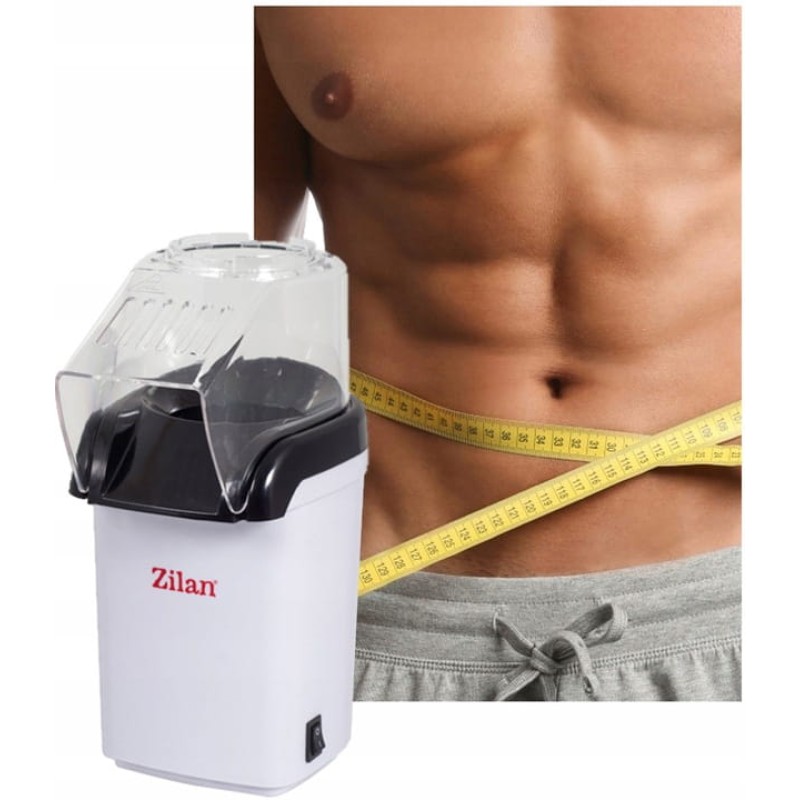 Aparat Pentru Popcorn Zilan ZLN-8044,Alb Putere 1200W, sistem cu jet de aer cald,
