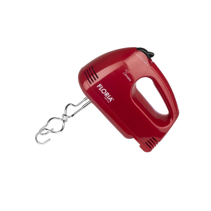Mixer de mana Floria ZLN-7568, rosu Putere 100 W, 7 viteze, Buton eliberare accesorii,