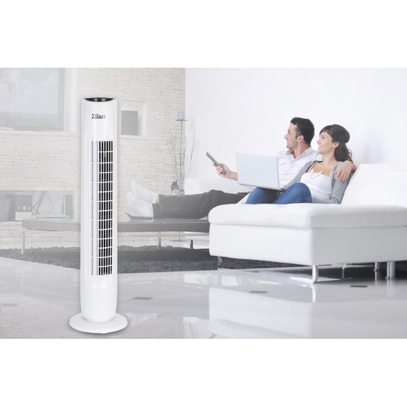 Ventilator turn Zilan ZLN-3437, Timer, Telecomanda, Trei trepte, Consum 45W, Debit de aer 1787 mc/ora