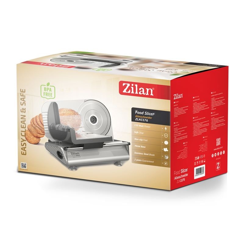 Feliator alimente Zilan ZLN-3376, Putere 150W, Grosime taiere reglabila 1-15 mm, Lama taiere inox