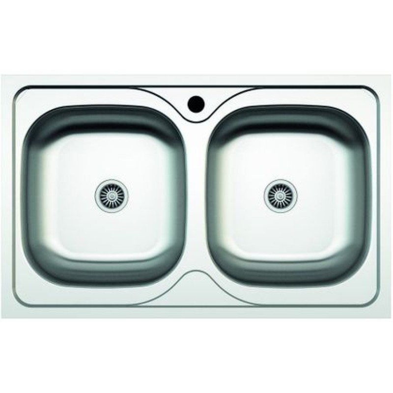 Chiuveta cu doua cuve pentru blat Z-INOX ZLN-0216, Inox anticalcar, 50x80 cm