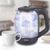 Cana fierbator din sticla FLORIA ZLN-3505, Leduri iluminare apa, Putere 1500 W, Capacitate 1.8L