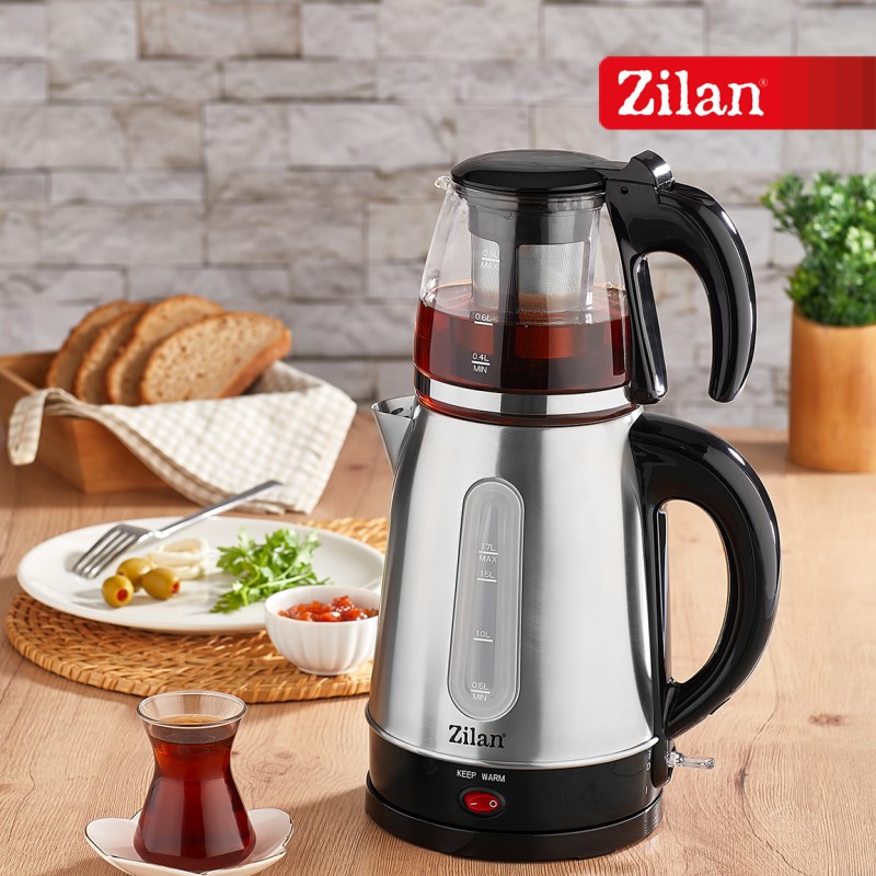 Set fierbator electric+ceainic FLORIA ZLN-3581,Inox/Negru Putere 2200W,