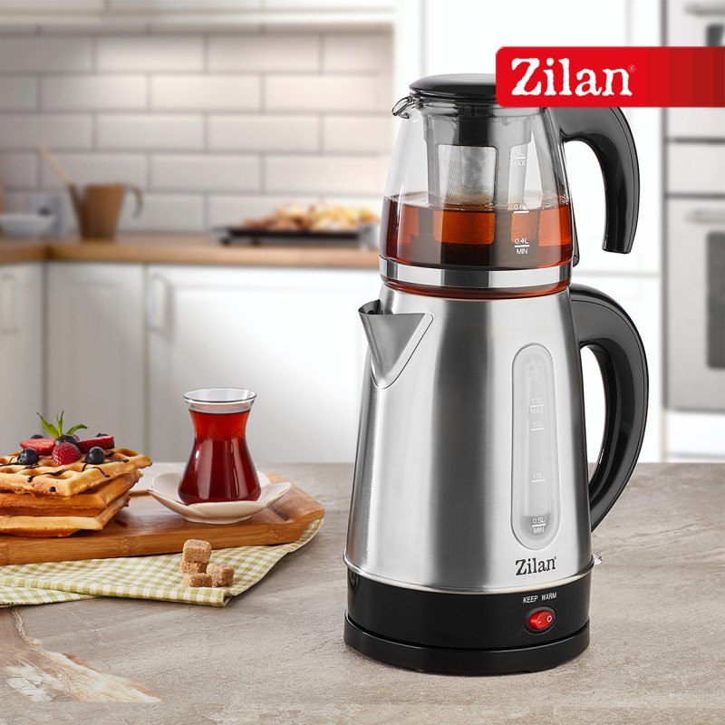 Set fierbator electric+ceainic FLORIA ZLN-3581,Inox/Negru Putere 2200W,