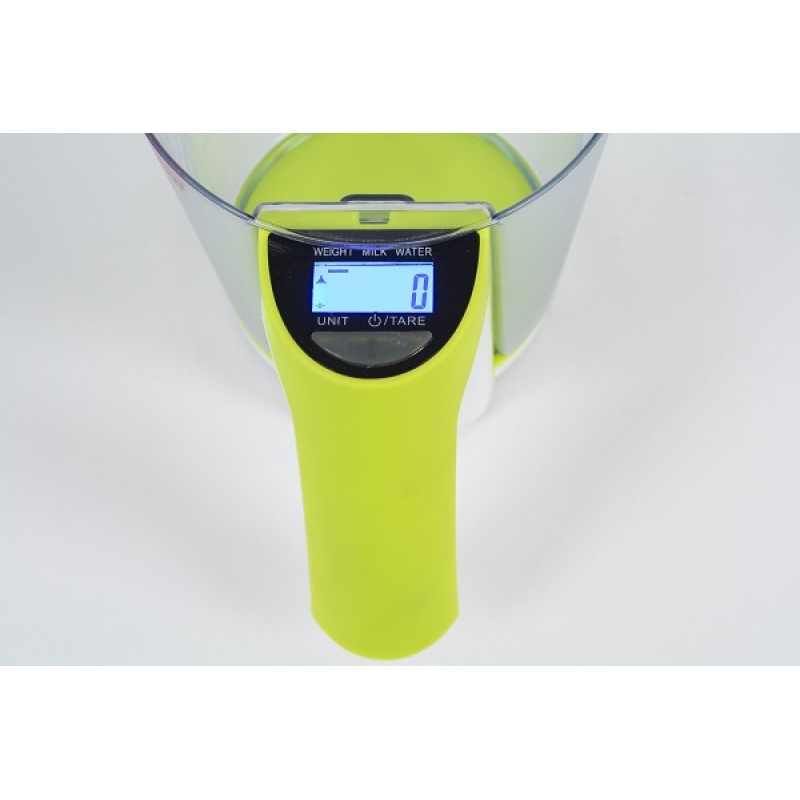 Cantar de bucatarie digital Zilan ZLN 7788, cu cana, capacitate 2 kg,Verde
