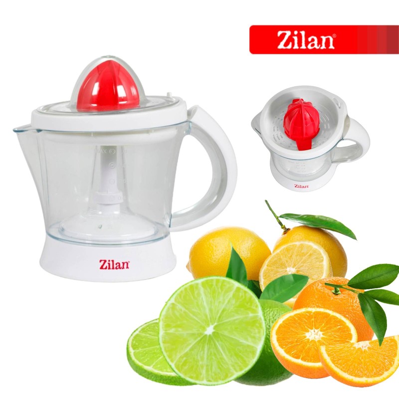 Storcator citrice ZILAN ZLN-7832, Alb/Rosu Capacitate 1L, Cana gradata, Functie reverse, Putere 40W,