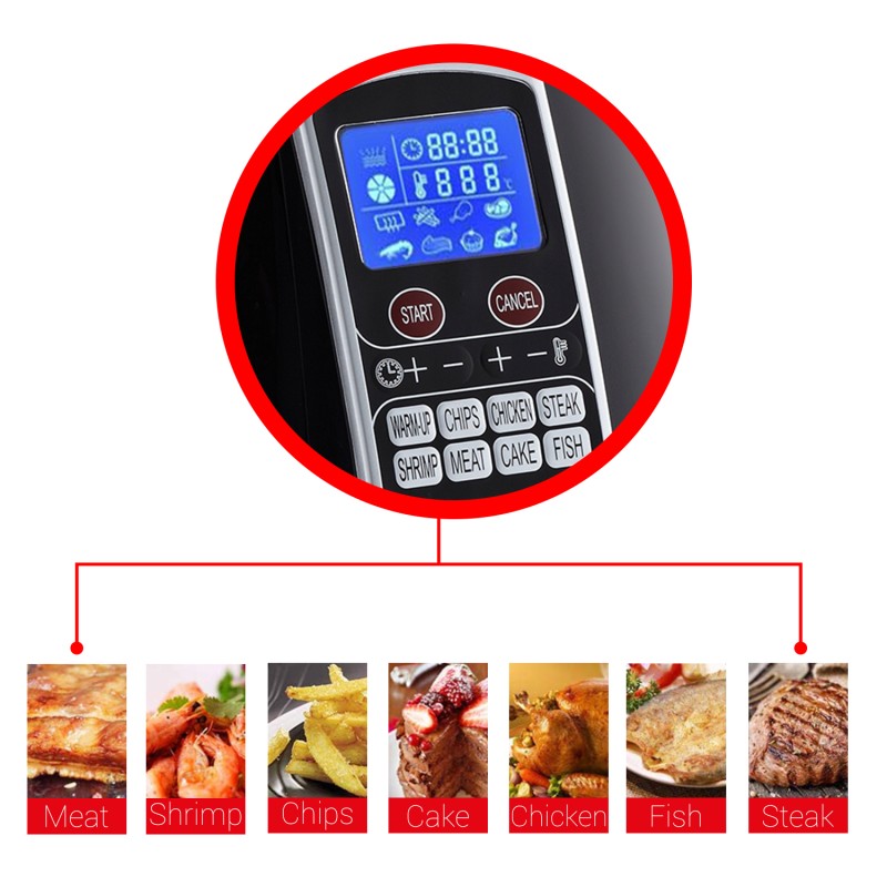 Friteuza Air Fryer Digital ZILAN ZLN-3604, Negru 1500 W, Capacitate 3.5 l, Timer 30 min,