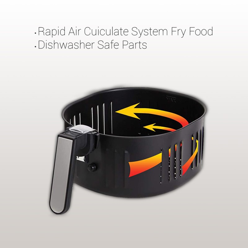 Friteuza Air Fryer, ZILAN ZLN-3598, Negru 1350 W, Capacitate 2.6 L, Timer 30 min,