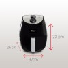 Friteuza Air Fryer, ZILAN ZLN-3598, Negru 1350 W, Capacitate 2.6 L, Timer 30 min,
