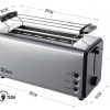 Prajitor paine dublu inox Zilan ZLN2720, 1300W, 6 grade de rumenire si functii multiple
