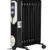 Calorifer electric Floria ZLN-3659,Negru 2000 W, 9 elementi, 3 trepte de putere, Termostat reglabil, Protectie supra-incalzire, Indicator luminos,