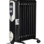 Calorifer electric Floria ZLN-3659,Negru 2000 W, 9 elementi, 3 trepte de putere, Termostat reglabil, Protectie supra-incalzire, Indicator luminos,