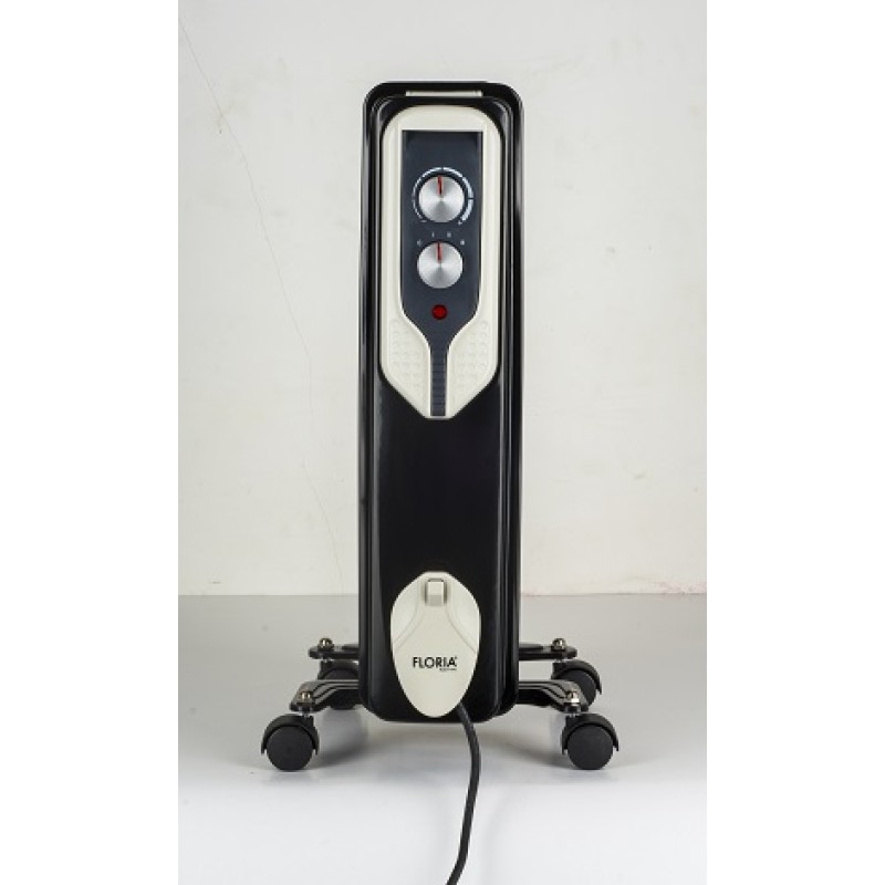 Calorifer electric Floria ZLN-3673,Negru 2500 W, 13 elementi, 3 trepte de putere, Termostat reglabil, Protectie supra-incalzire, Indicator luminos,