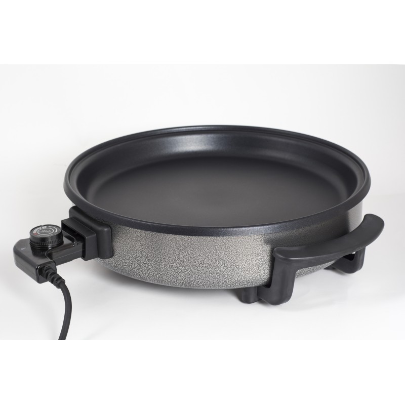 Tigaie electrica rotunda ZİLAN ZLN-7870, pizza grill, diametru 38 cm, 1500 W, capac sticla, material non stick