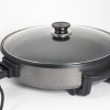 Tigaie electrica rotunda ZİLAN ZLN-7870, pizza grill, diametru 38 cm, 1500 W, capac sticla, material non stick