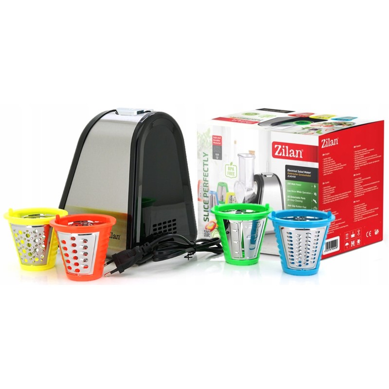 Razatoare si Feliator Zilan ZLN-0498 Fresh, Putere 200W, 4 accesorii, Inox