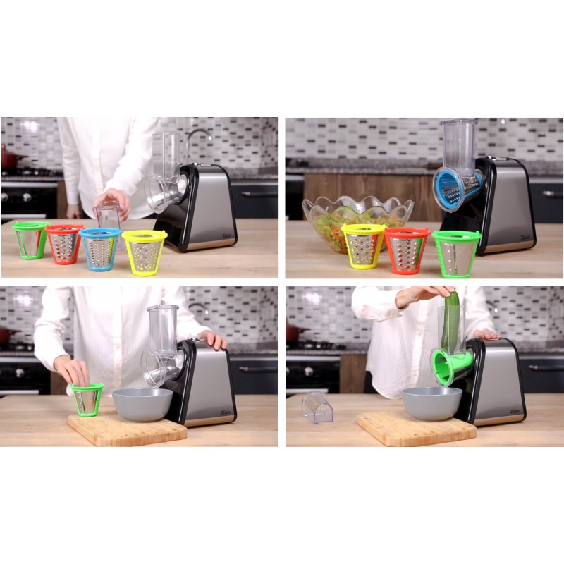 Razatoare si Feliator Zilan ZLN-0498 Fresh, Putere 200W, 4 accesorii, Inox